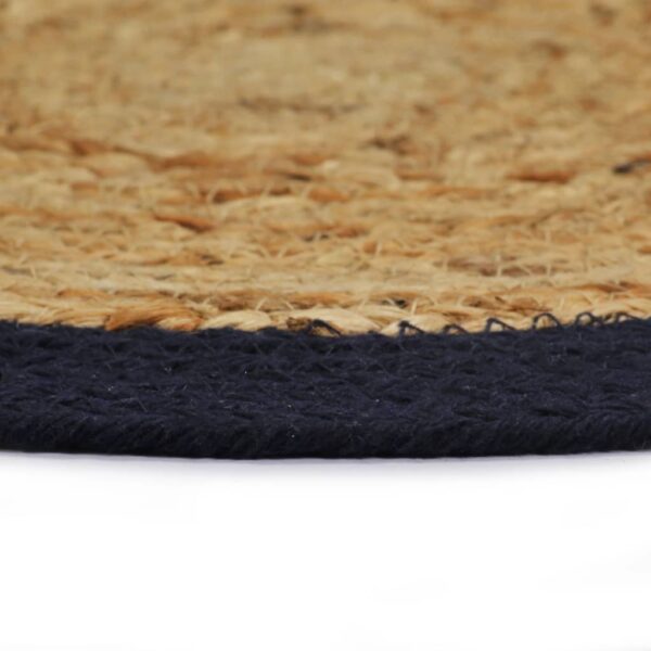 Individuais mesa 6 pcs juta e algodão 38cm natural/azul-marinho - Image 3