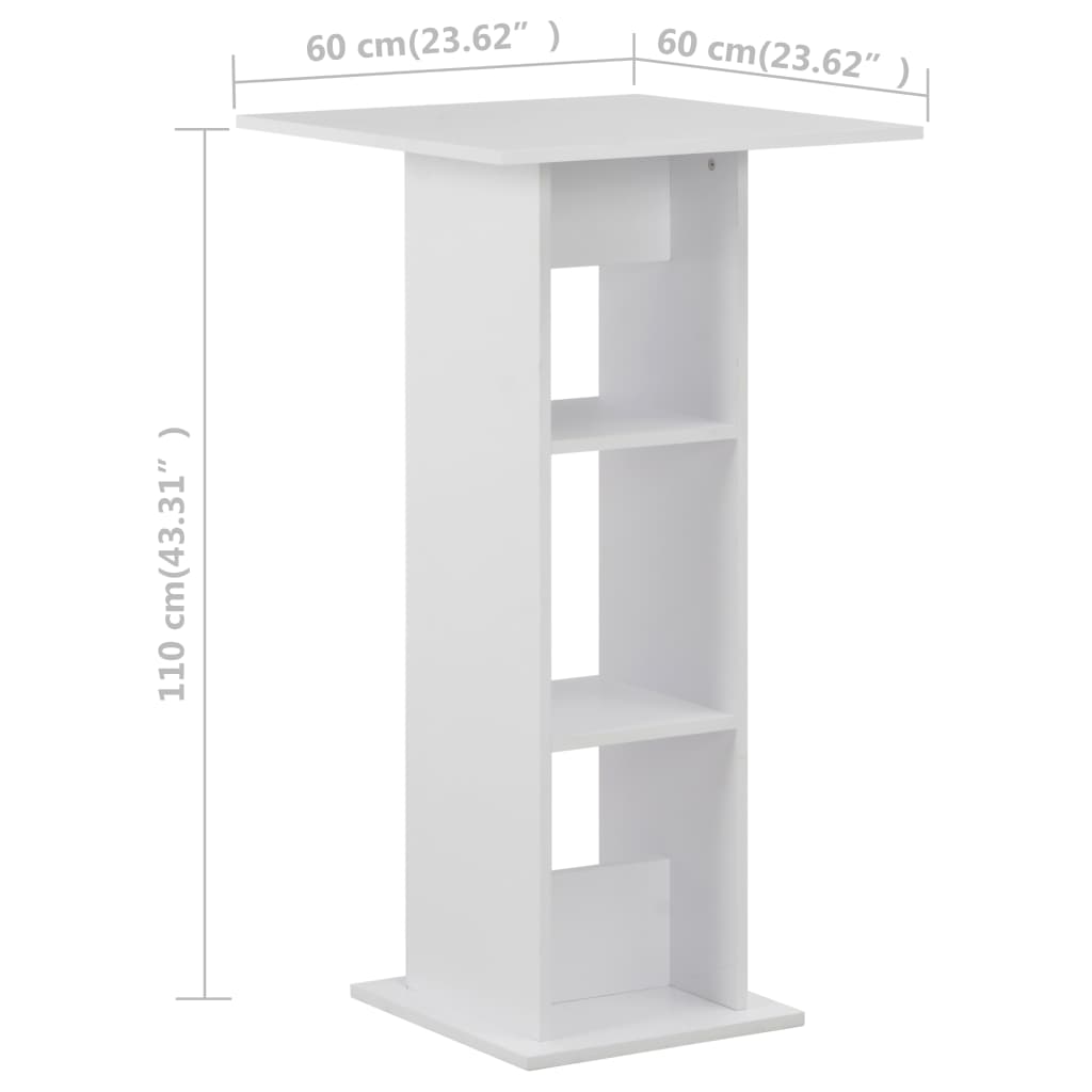 Mesa de bar 60x60x110 cm branco - Image 6