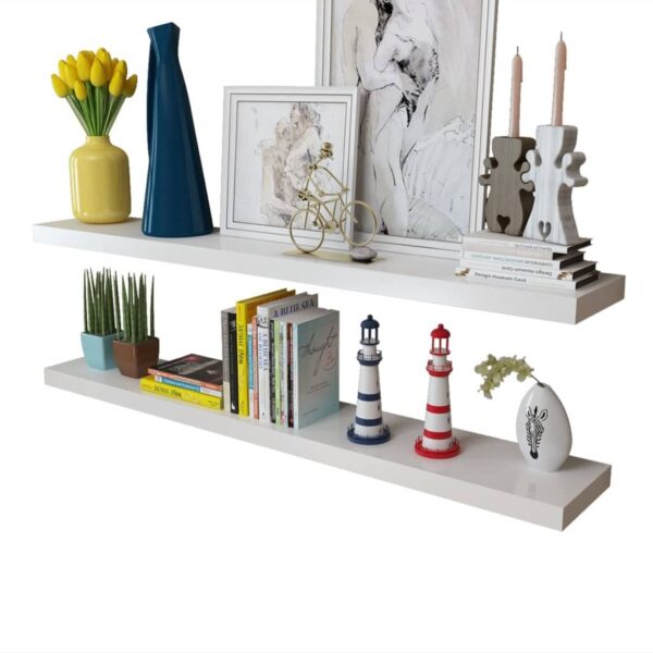 Prateleiras de parede 4 pcs branco 120 cm - Image 2