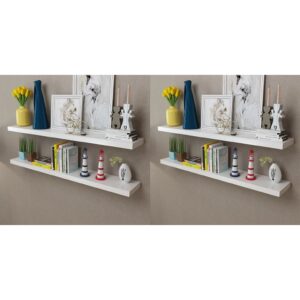 Prateleiras de parede 4 pcs branco 120 cm