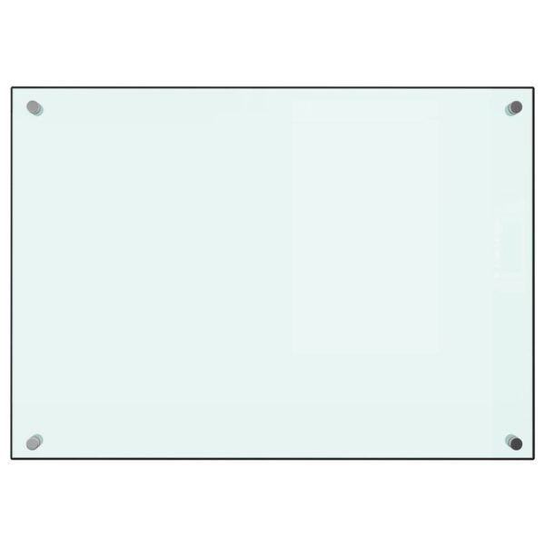 vidaXL Painel anti-salpicos de cozinha 70x50 cm vidro temperado branco - Image 2