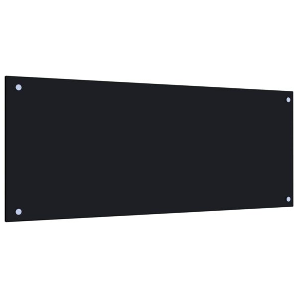 vidaXL Painel anti-salpicos de cozinha 100x40 cm vidro temperado preto