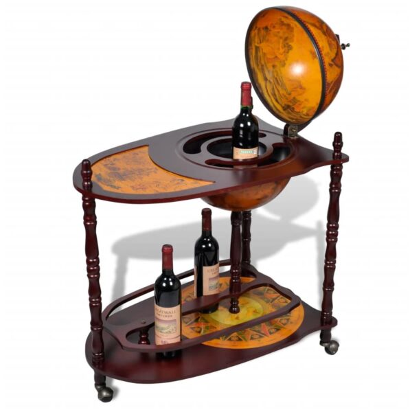 Suporte garrafas vinho forma globo madeira eucalipto - Image 3