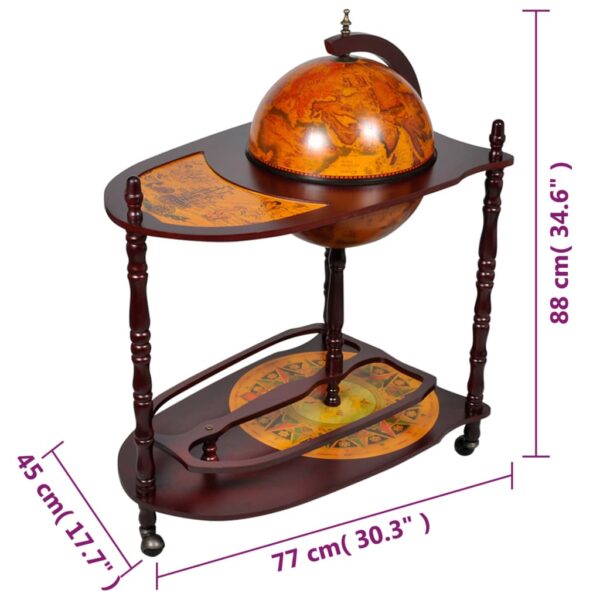 Suporte garrafas vinho forma globo madeira eucalipto - Image 6