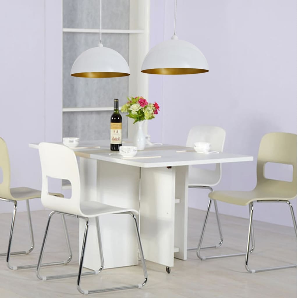 Candeeiros de teto 2 pcs altura ajustável semiesféricos branco - Image 3