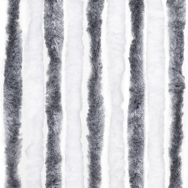 Cortina anti-insetos 90x220 cm chenille cinzento e branco - Image 5