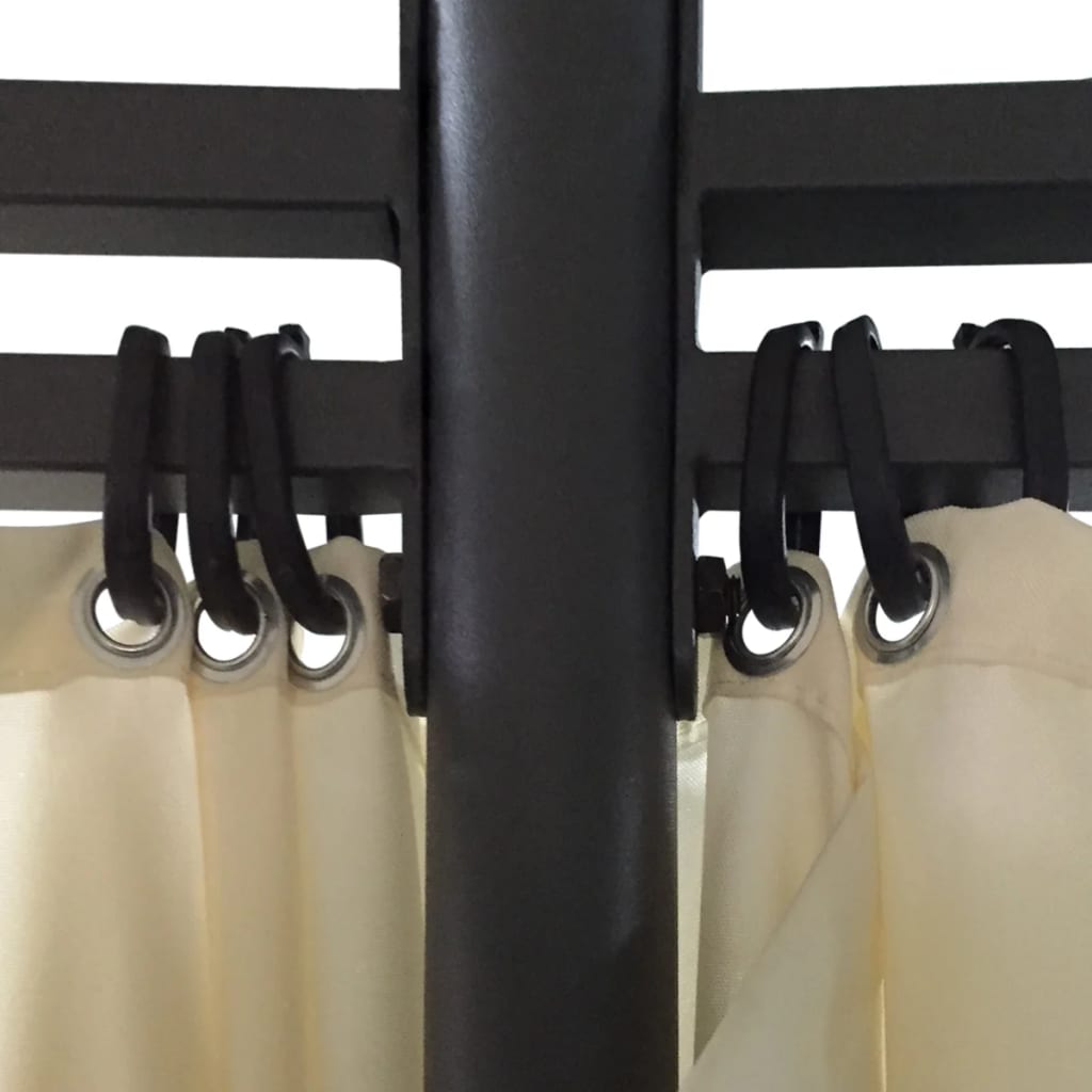 Gazebo/tenda de jardim com cortinas, 3,5 x 2,7 m - Image 3