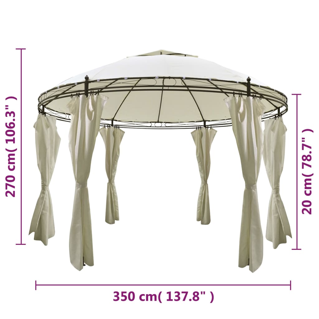 Gazebo/tenda de jardim com cortinas, 3,5 x 2,7 m - Image 6