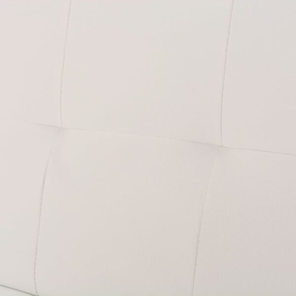 Sofá-cama ajustável c/ 2 almofadas couro artificial branco nata - Image 7