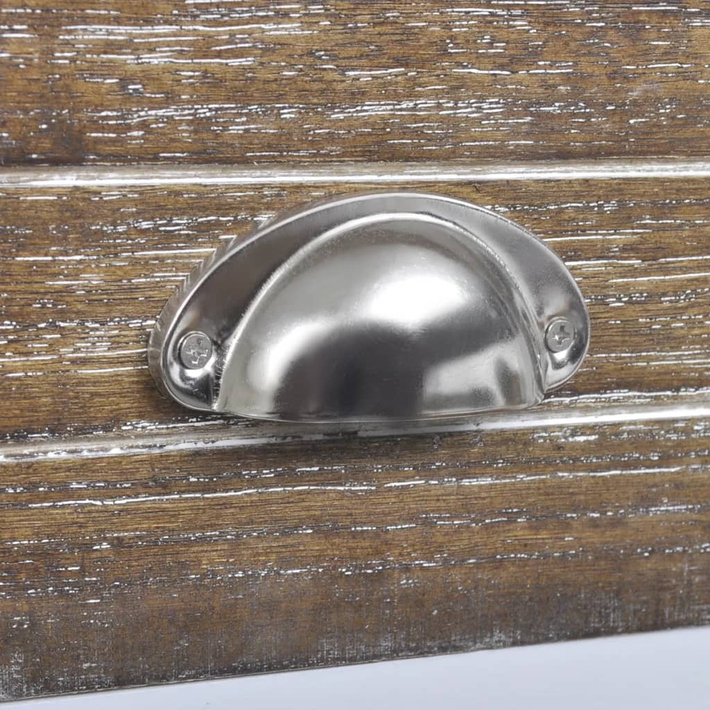 Mesa de cabeceira com 1 gaveta, castanho e branco - Image 5