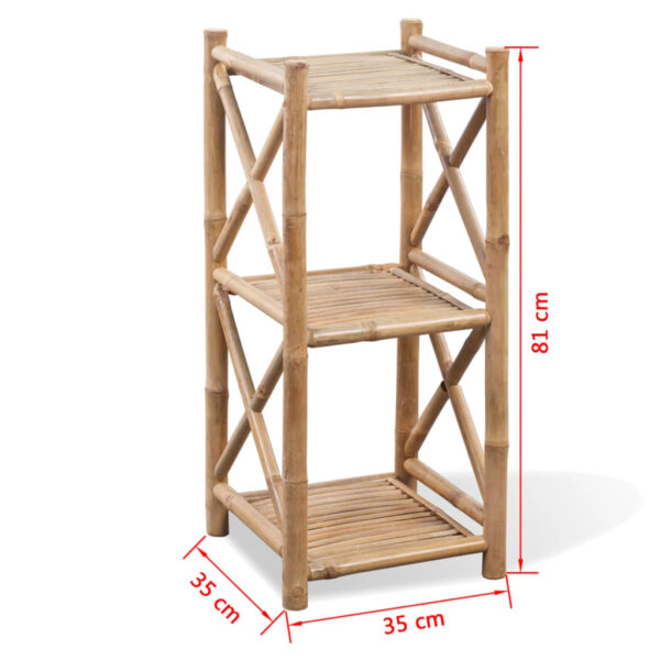 Estante de bambu quadrada com 3 prateleiras - Image 5