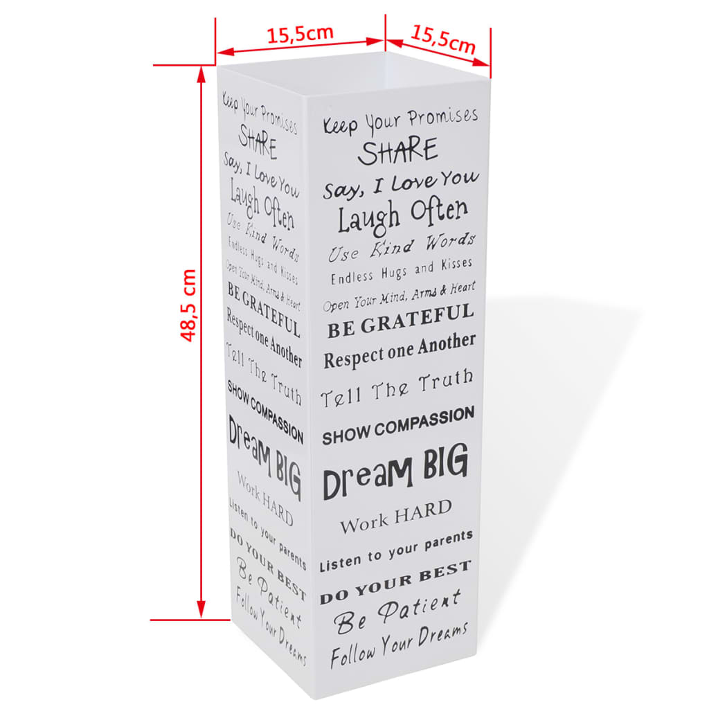 Suporte guarda-chuvas/de armazenamento quadrado branco aço 48,5 cm - Image 5