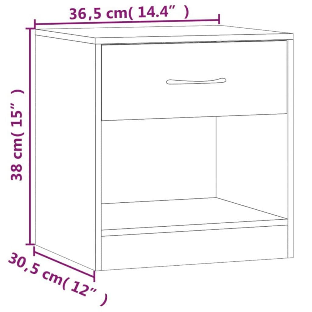 Mesa de cabeceira 2 pcs gaveta branca - Image 11