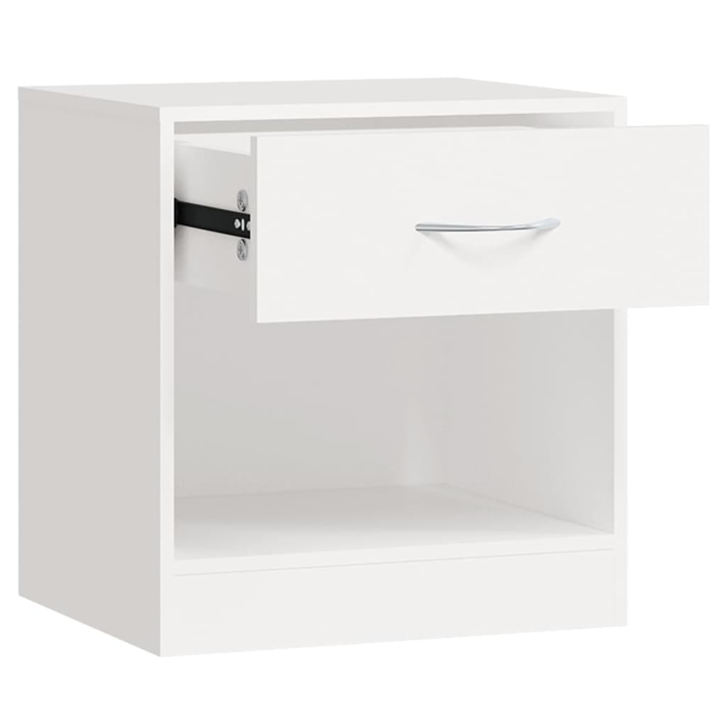 Mesa de cabeceira 2 pcs gaveta branca - Image 6