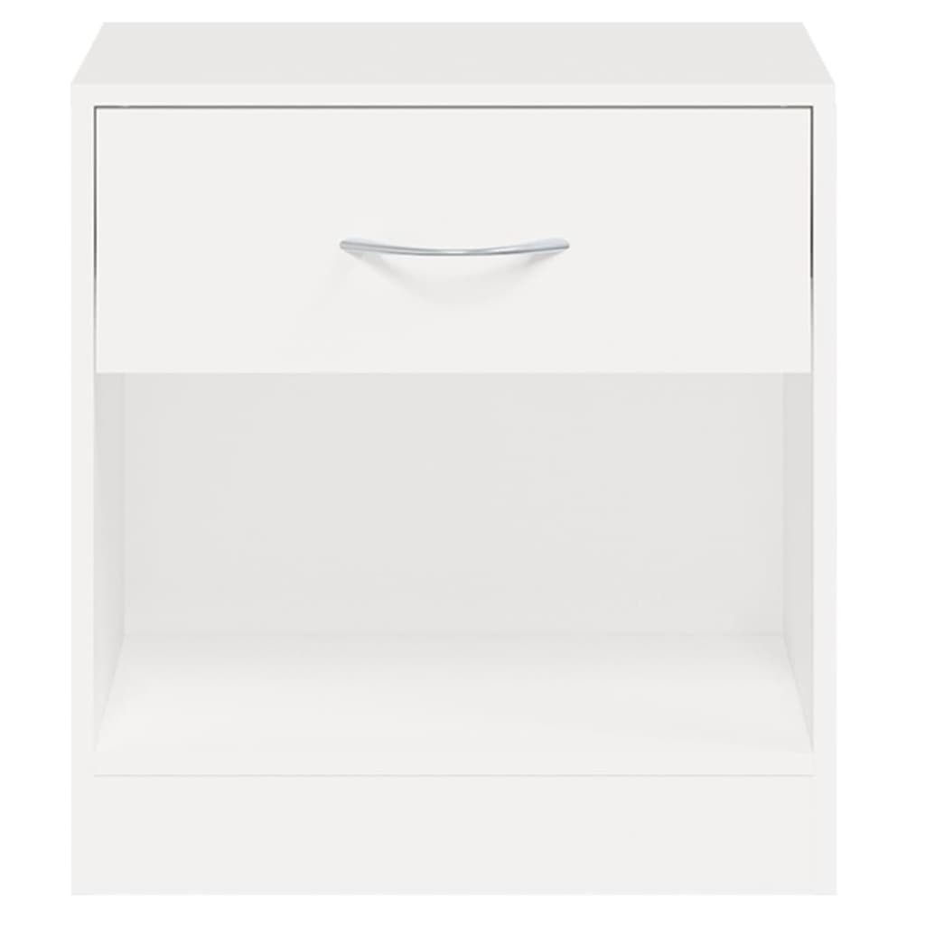 Mesa de cabeceira 2 pcs gaveta branca - Image 7
