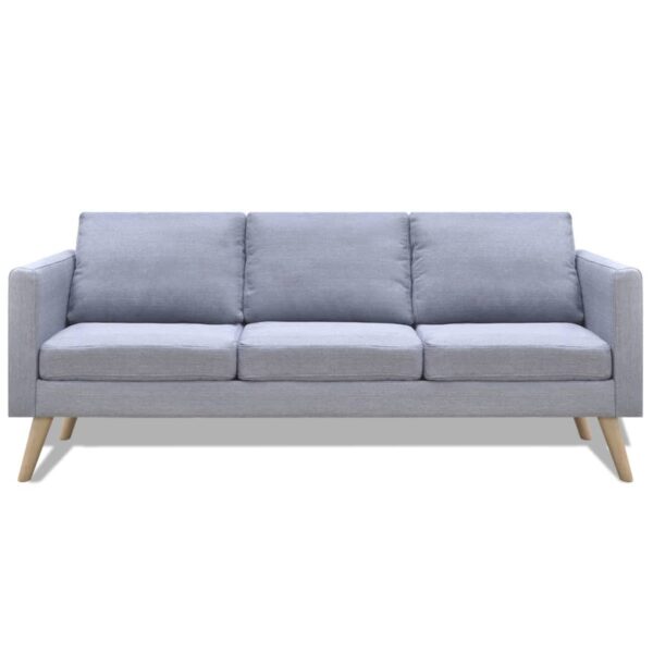 Conjunto de sofás de 2 lugares e 3 lugares tecido cinza claro - Image 6