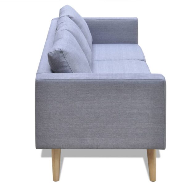Conjunto de sofás de 2 lugares e 3 lugares tecido cinza claro - Image 7