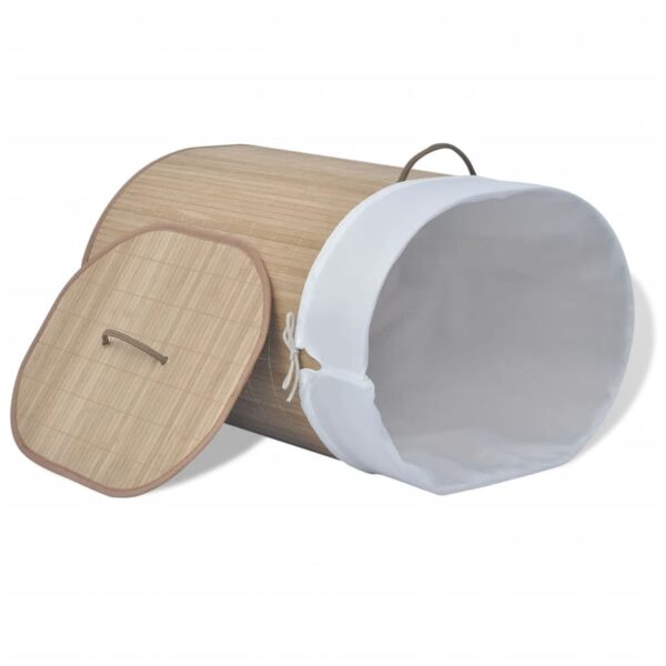 Cesto oval para roupa suja bambu natural - Image 3