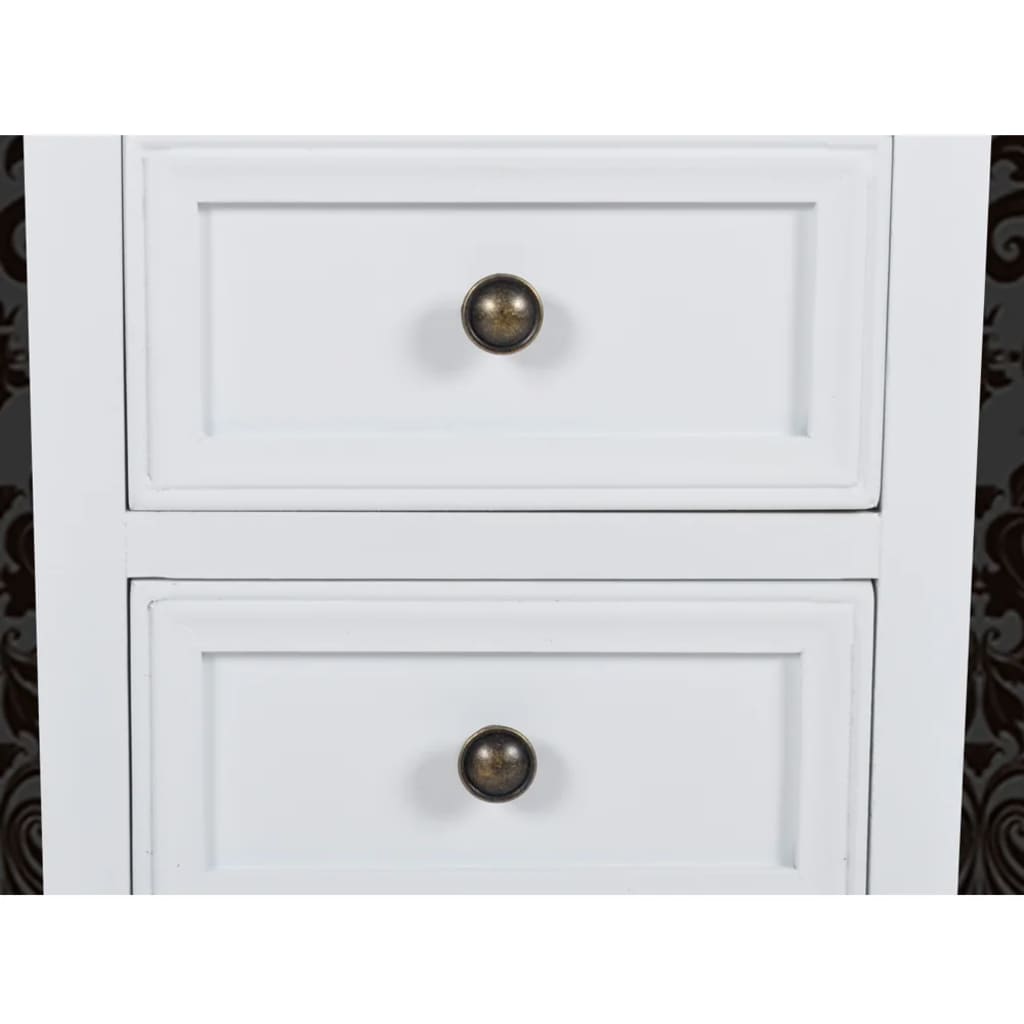 Mesas-de-cabeceira com 2 gavetas 4 pcs MDF branco - Image 3