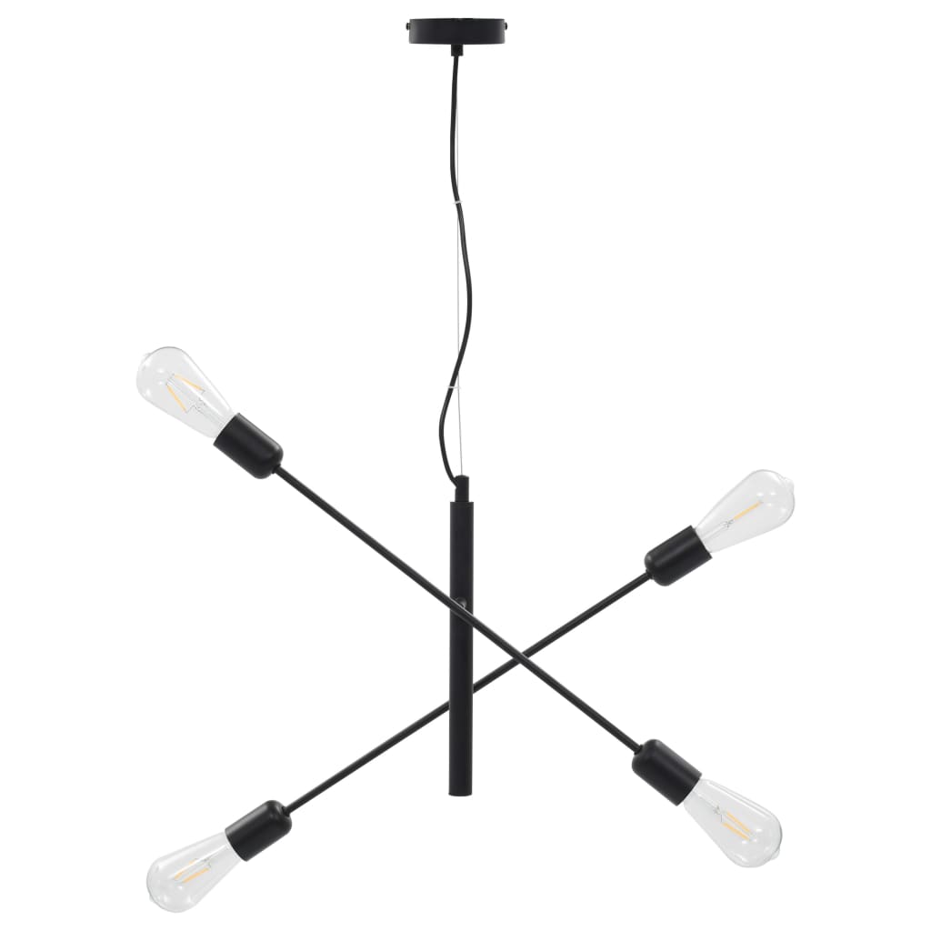 Candeeiro teto c/ lâmpadas incandescência 2 W preto E27 - Image 2