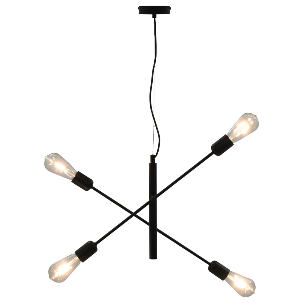 Candeeiro teto c/ lâmpadas incandescência 2 W preto E27 - Image 3