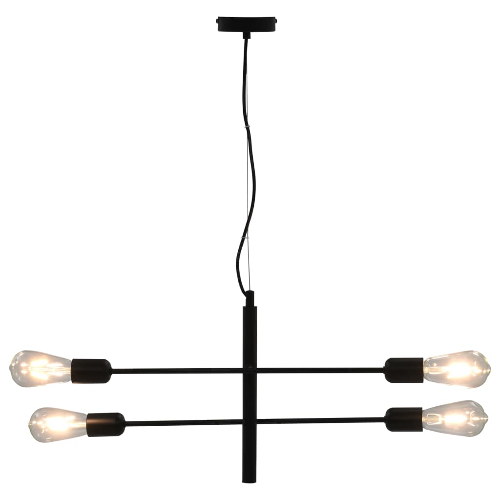 Candeeiro teto c/ lâmpadas incandescência 2 W preto E27 - Image 5