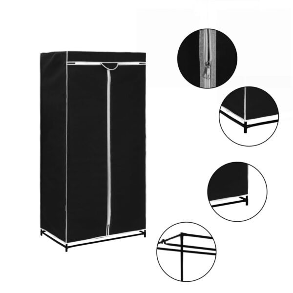 Roupeiros 2 pcs 75x50x160 cm preto - Image 2