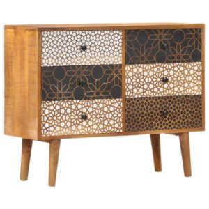 Aparador com estampagem 90x30x70 cm madeira mangueira maciça
