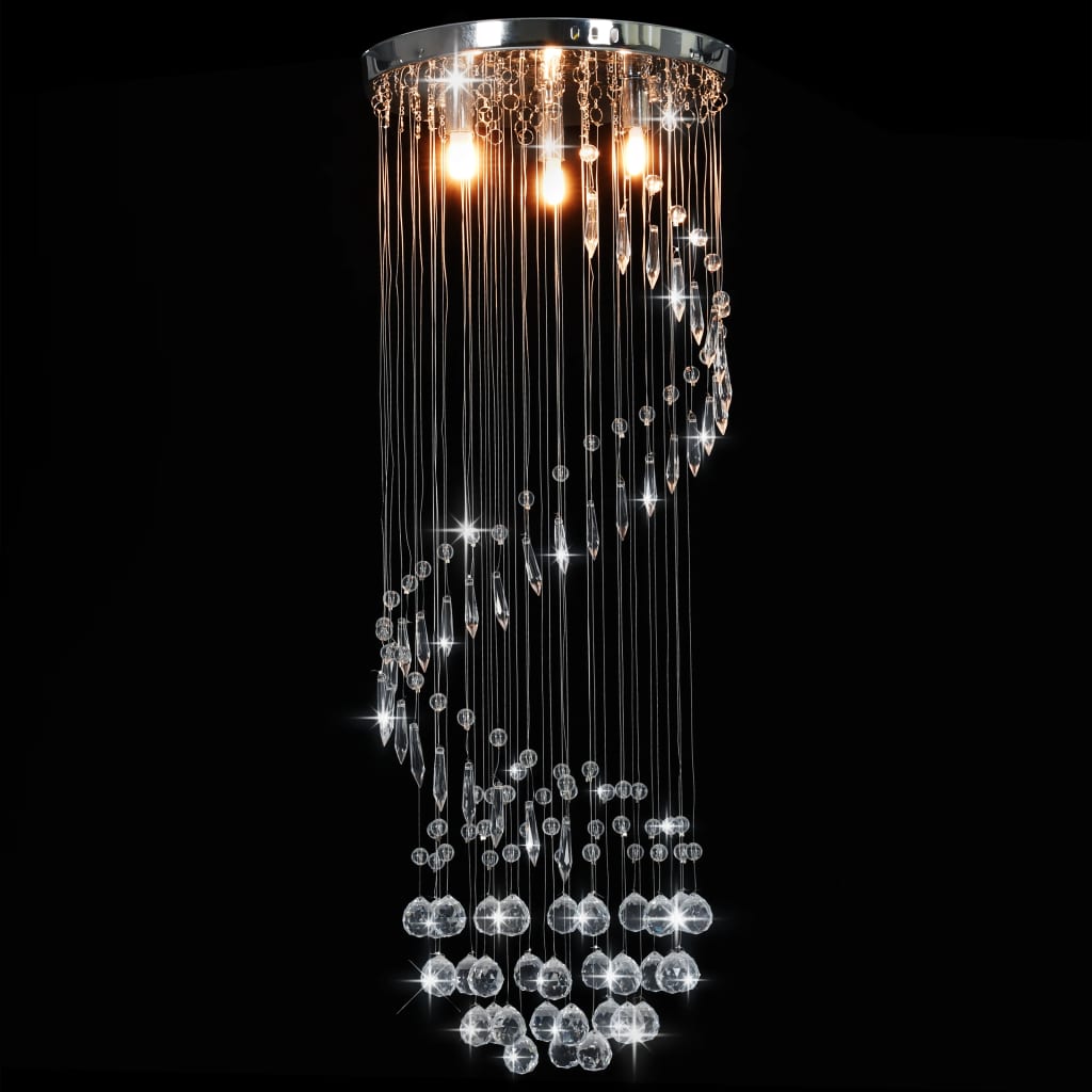 Candeeiro de teto com contas de cristal G9 espiral prateado - Image 2