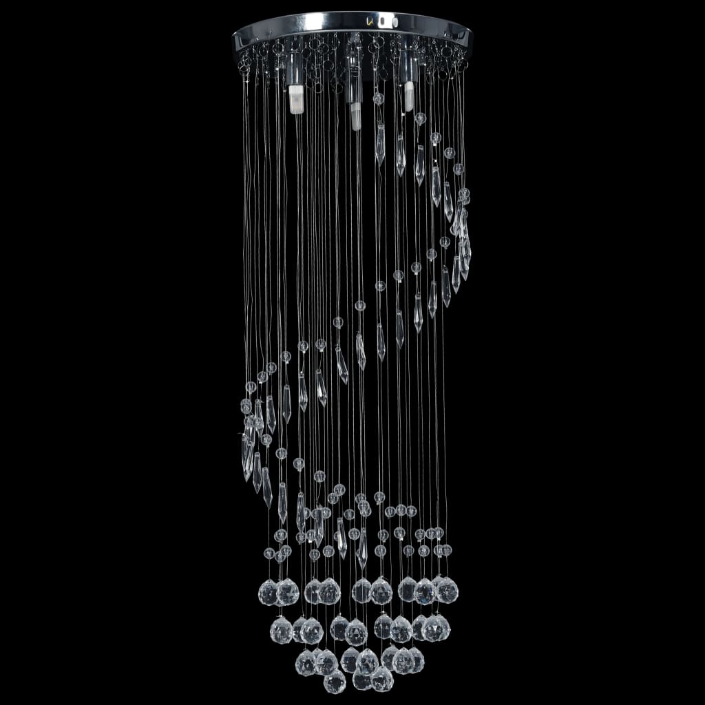 Candeeiro de teto com contas de cristal G9 espiral prateado - Image 3