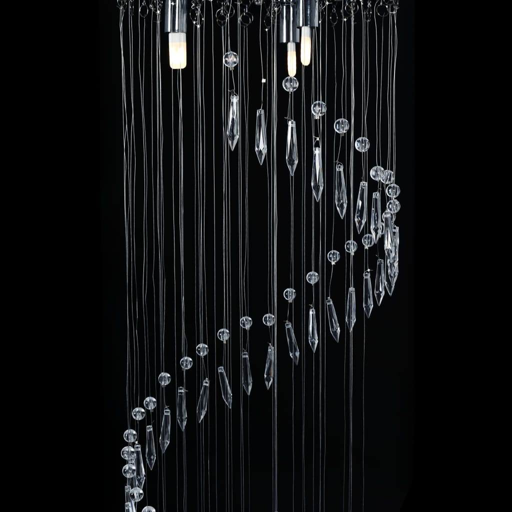 Candeeiro de teto com contas de cristal G9 espiral prateado - Image 4