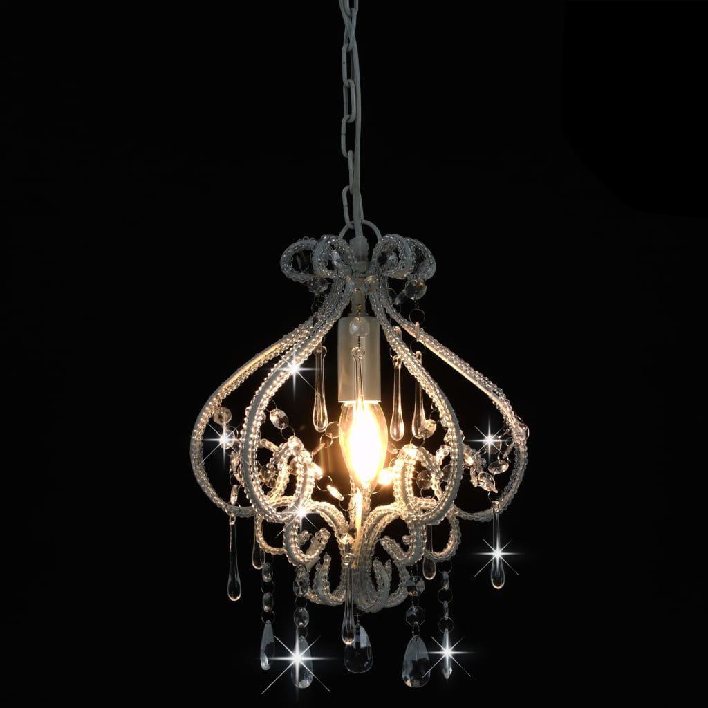 Candeeiro de teto com contas redondo E14 branco - Image 4