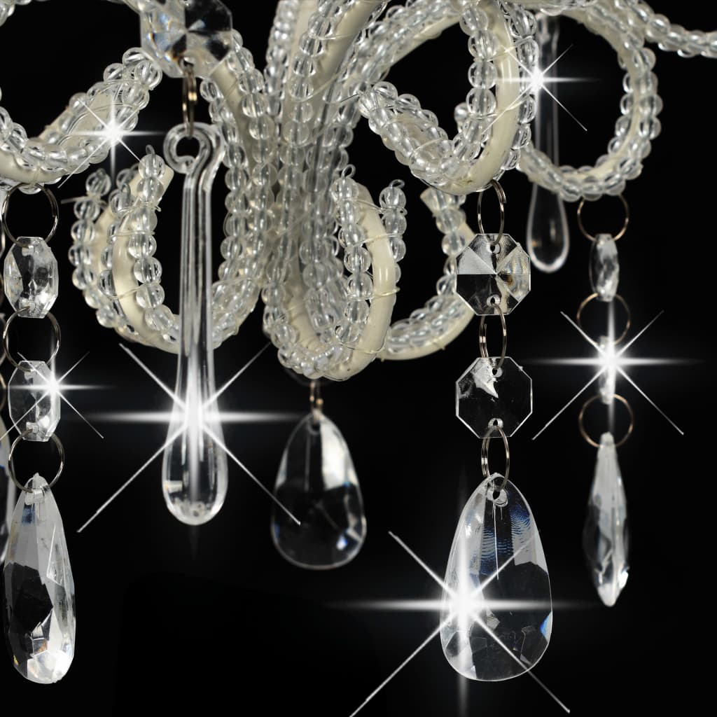 Candeeiro de teto com contas redondo E14 branco - Image 6