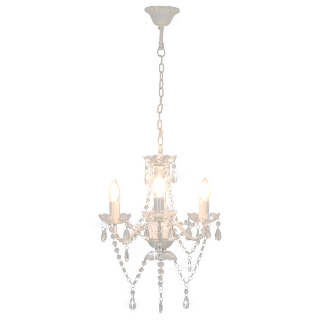 Lustre com contas redondo 3 x E14 branco - Image 2