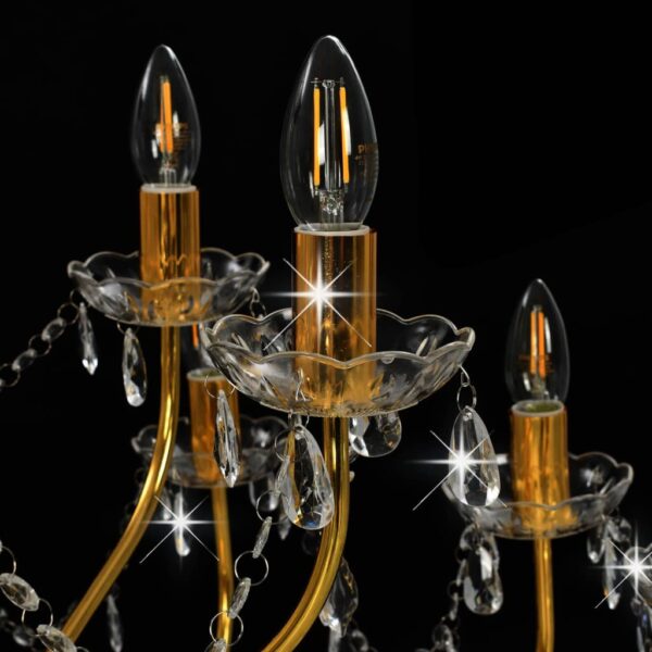Lustre com 2 patamares 15 x lâmpadas E14 dourado - Image 6