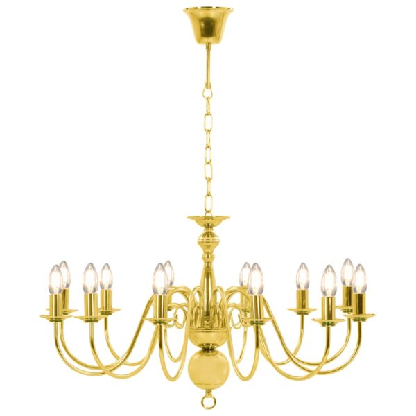 Lustre de 12 lâmpadas E14 dourado - Image 4