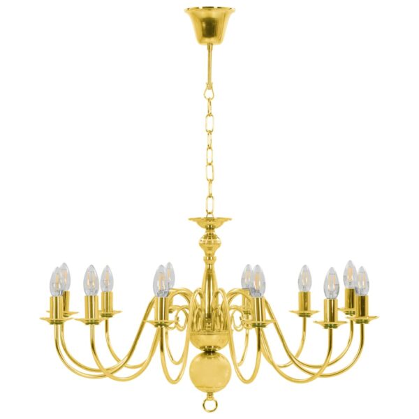 Lustre de 12 lâmpadas E14 dourado - Image 5