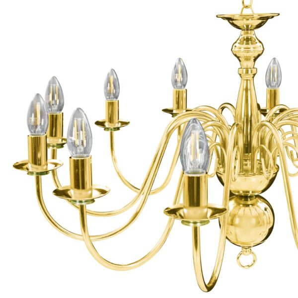 Lustre de 12 lâmpadas E14 dourado - Image 7