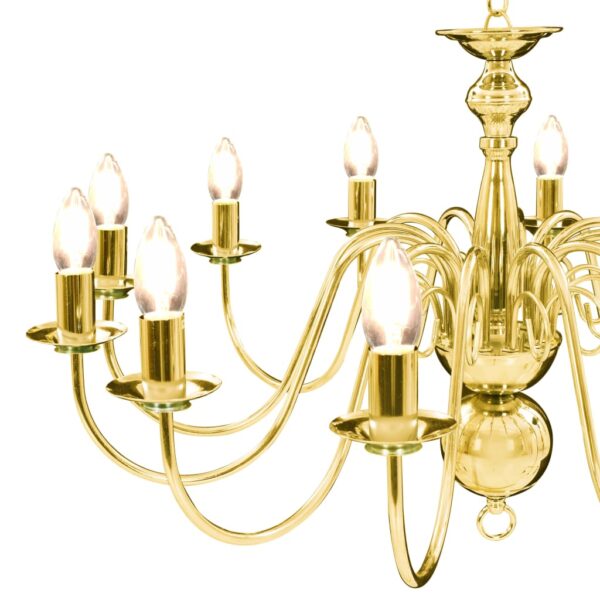 Lustre de 12 lâmpadas E14 dourado - Image 8