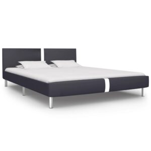 Estrutura de cama 140x200 cm couro artificial preto