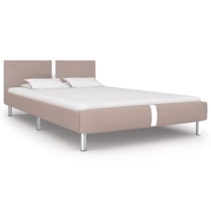 Estrutura de cama 140x200 cm couro artificial cappuccino