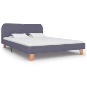Estrutura de cama em tecido 180x200 cm cinzento-claro