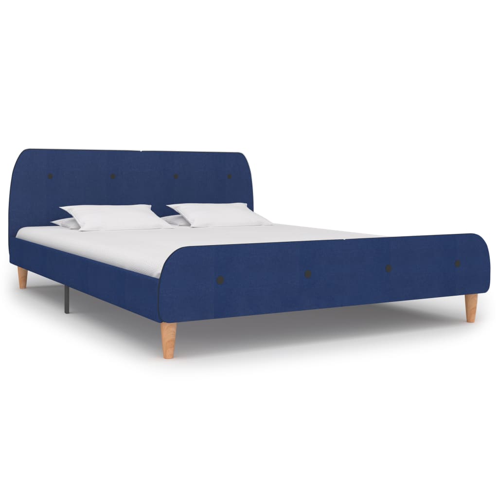 Estrutura de cama 180x200 cm tecido azul