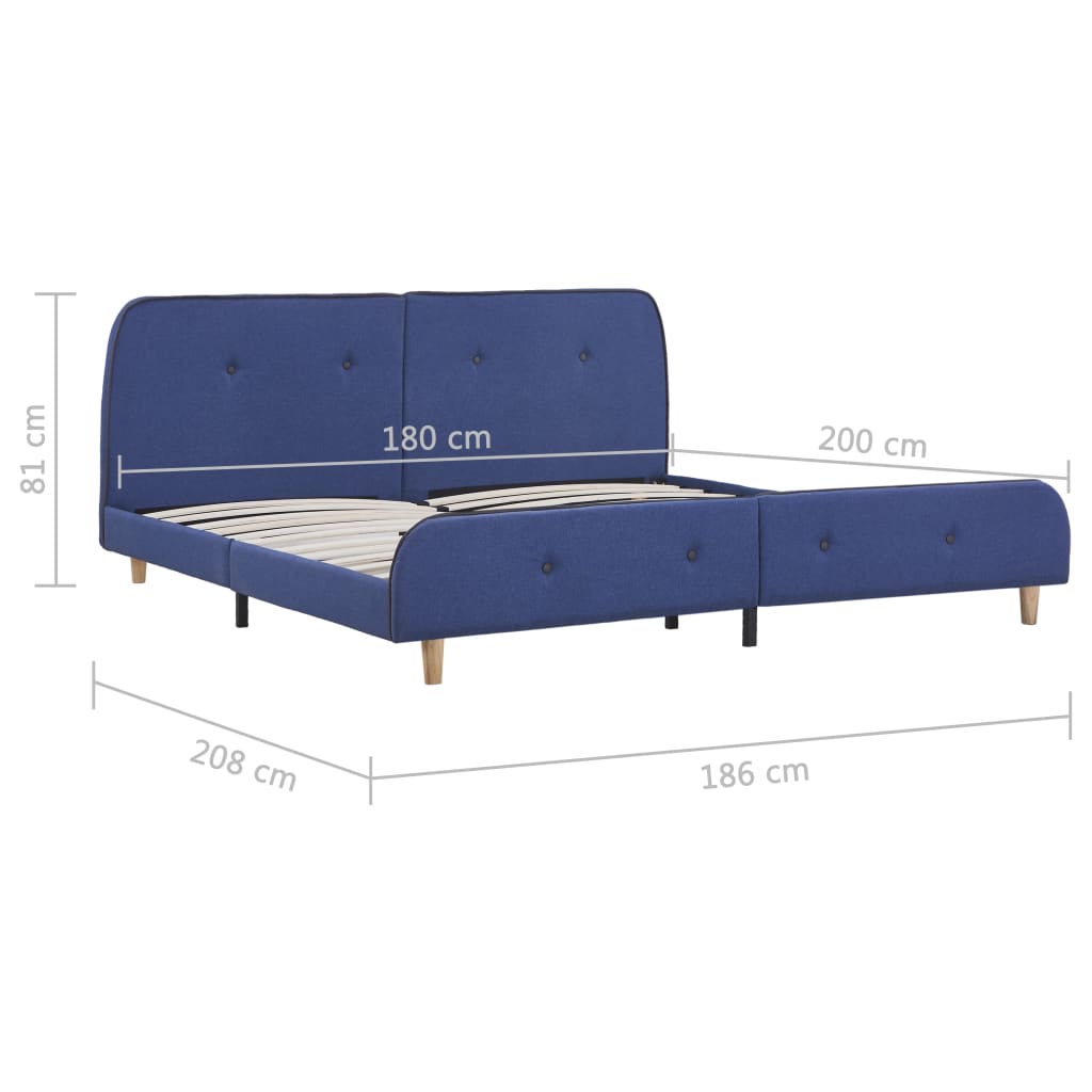 Estrutura de cama 180x200 cm tecido azul - Image 6