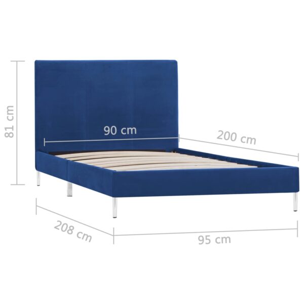 Estrutura de cama 90x200 cm tecido azul - Image 6