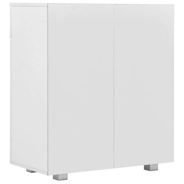 Aparador em contraplacado 71x35x80 cm branco brilhante - Image 4