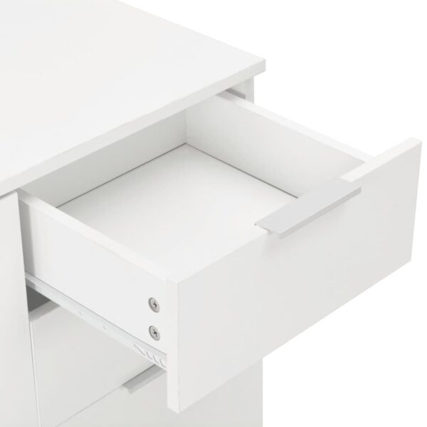 Aparador em contraplacado 71x35x80 cm branco brilhante - Image 6
