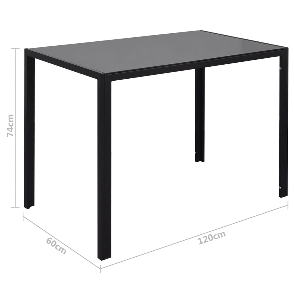 Conjunto de mesa de jantar de 7 peças preto e branco - Image 6