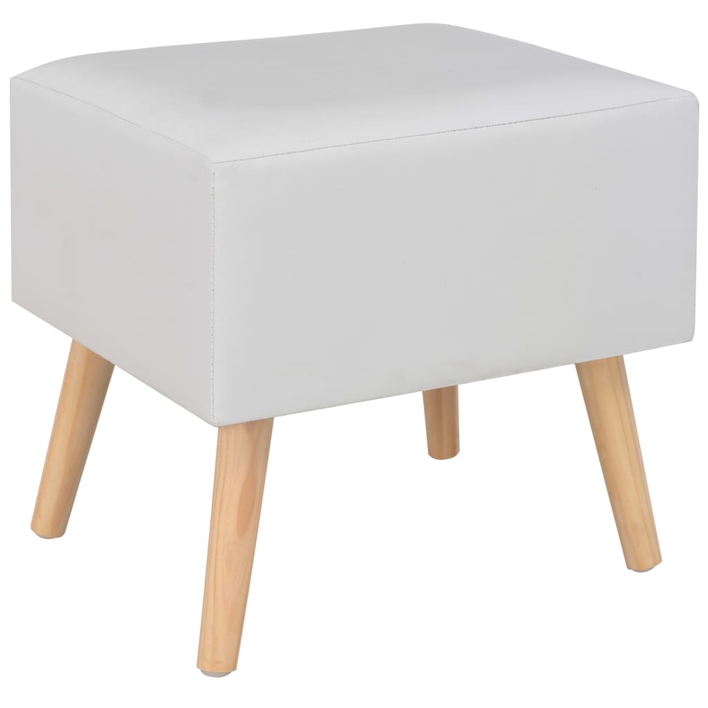Mesas-de-cabeceira 2 pcs 40x35x40 cm couro artificial branco - Image 4