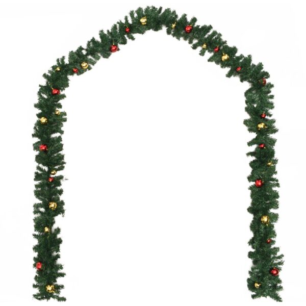 Grinalda de Natal com enfeites 4 pcs 270 cm PVC verde - Image 2